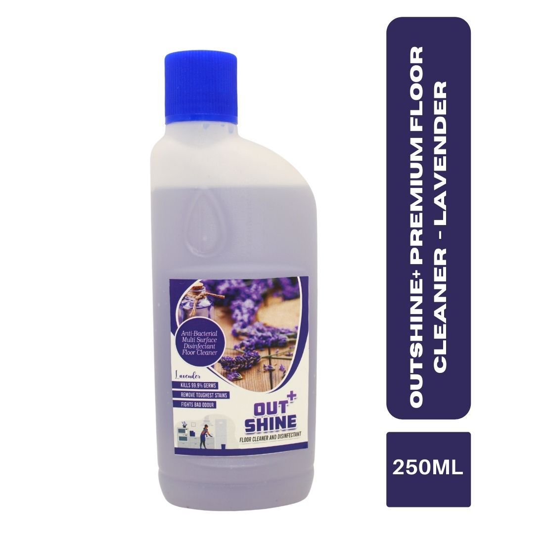 Outshine+ Premium Disinfectant Floor Cleaner 250ML - LAVENDER