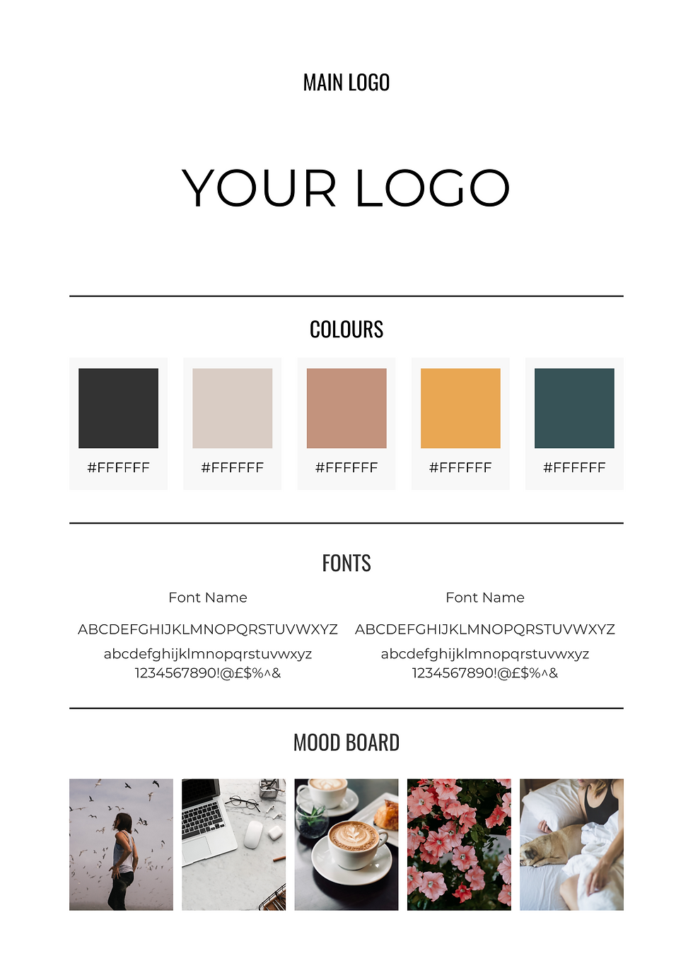 a generic branding board template