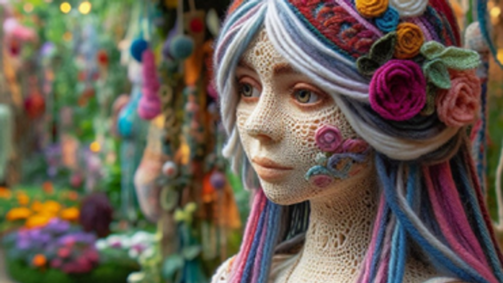 Ai generated crochet woman