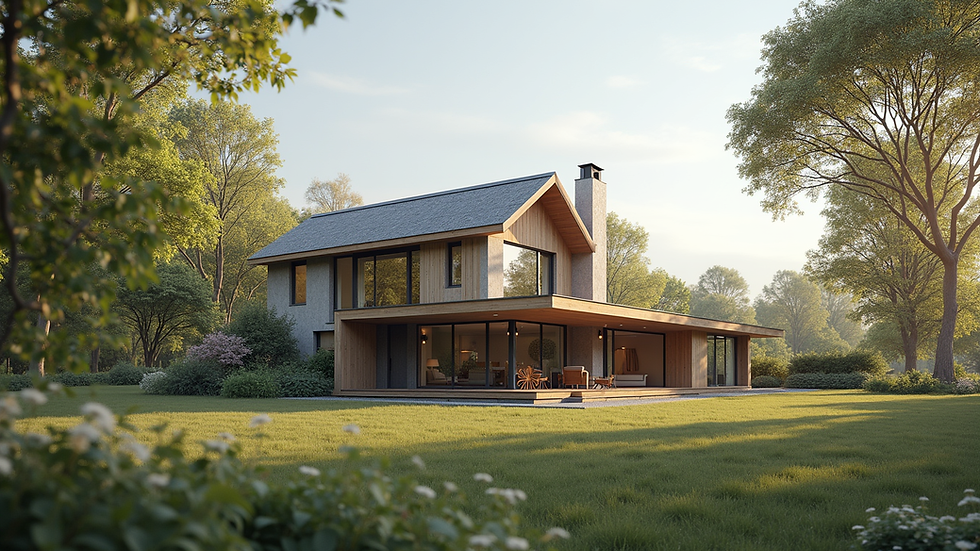 Eye-level view of a house with a new ground-level room addition