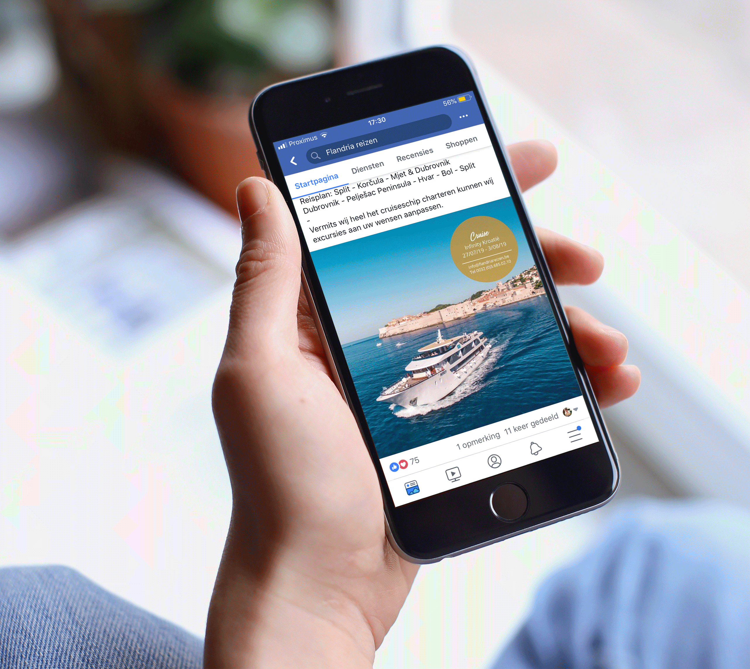 Facebook Flandria reizen