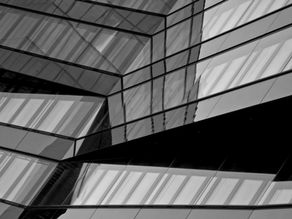 Architectural building with reflection