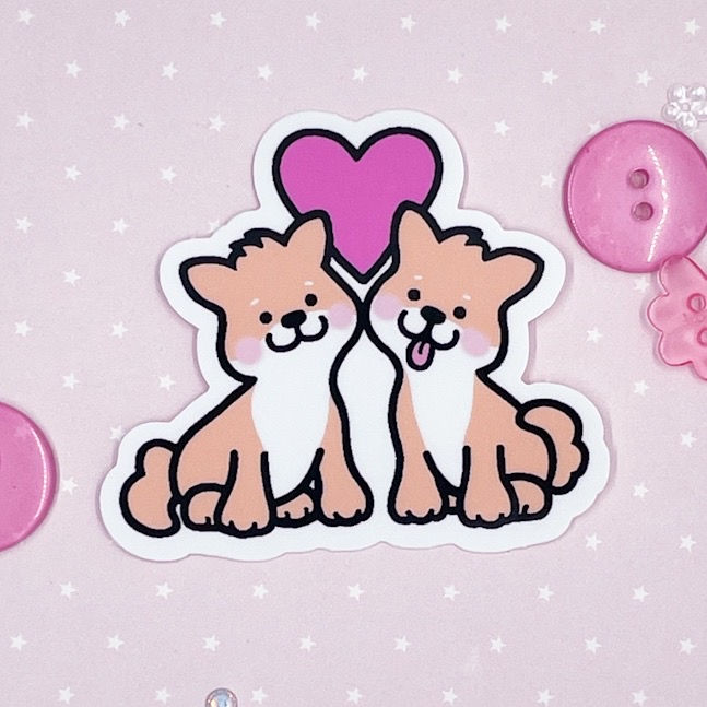 Shiba Couple Vinyl Sticker