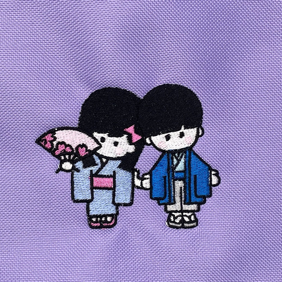 Thumbnail: Boy and Girl Tote Bag in Hyacinth