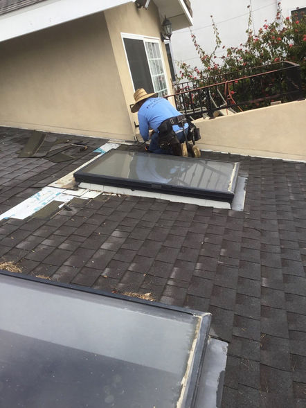 skylight repair in long beach for a shingle roof