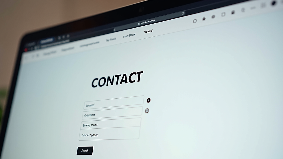 Close-up view of a website contact page with a form