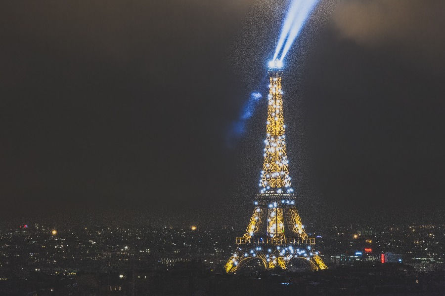 Winter in Paris means a shimmering Eiffel Tower in the misty Paris night sky from the famed Trocadero. ©AlonzoWright