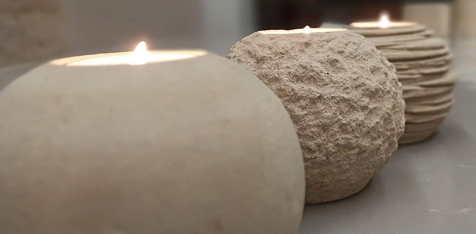 Travel Gift Ideas - Foodie Travel Hand-carved stone sphere candle holders.