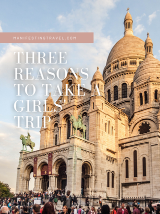 The white marble cathedral of Sacre Coeur in Paris.