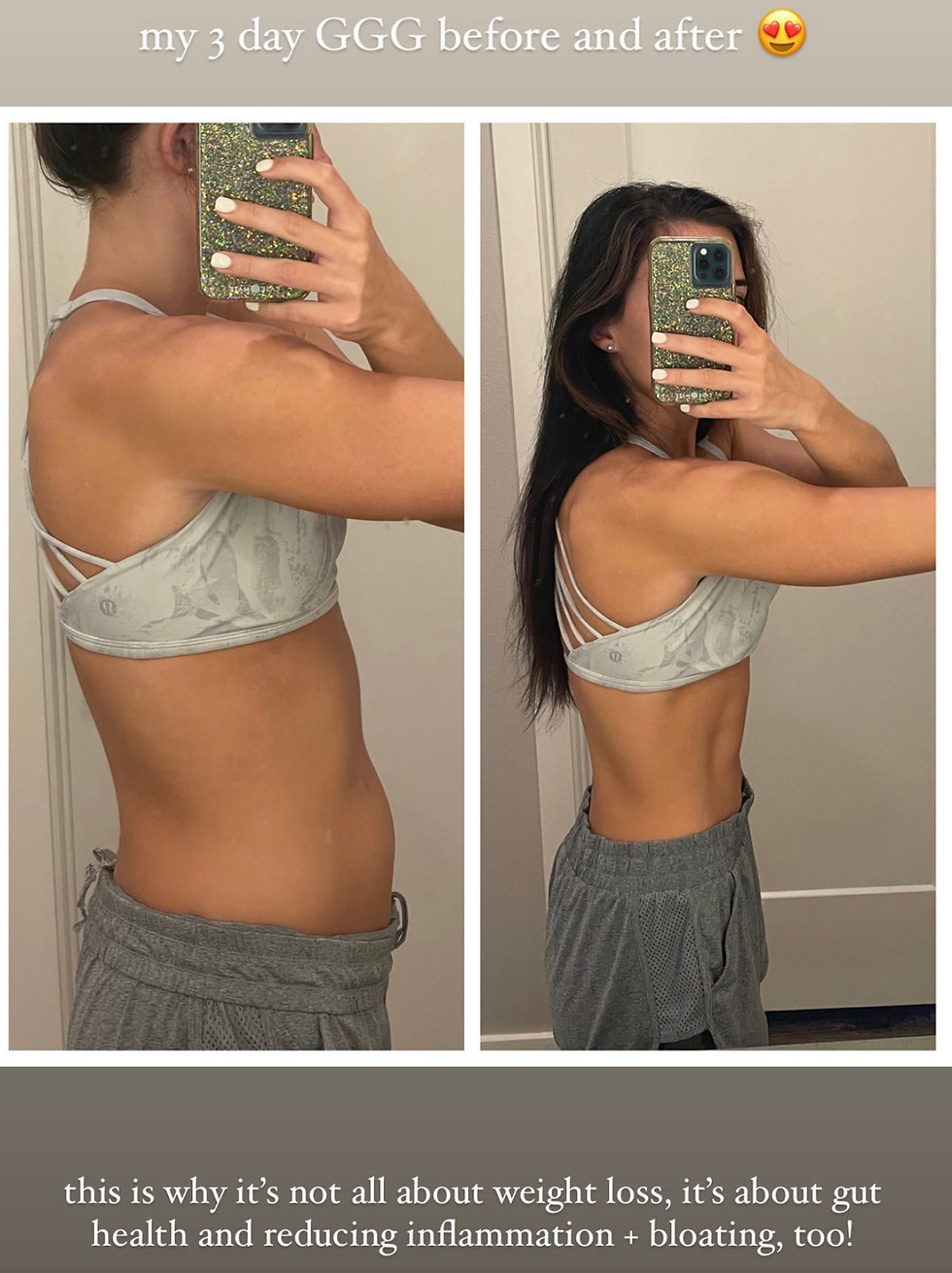 arbonne Green Gut Glow Before and After progress picture