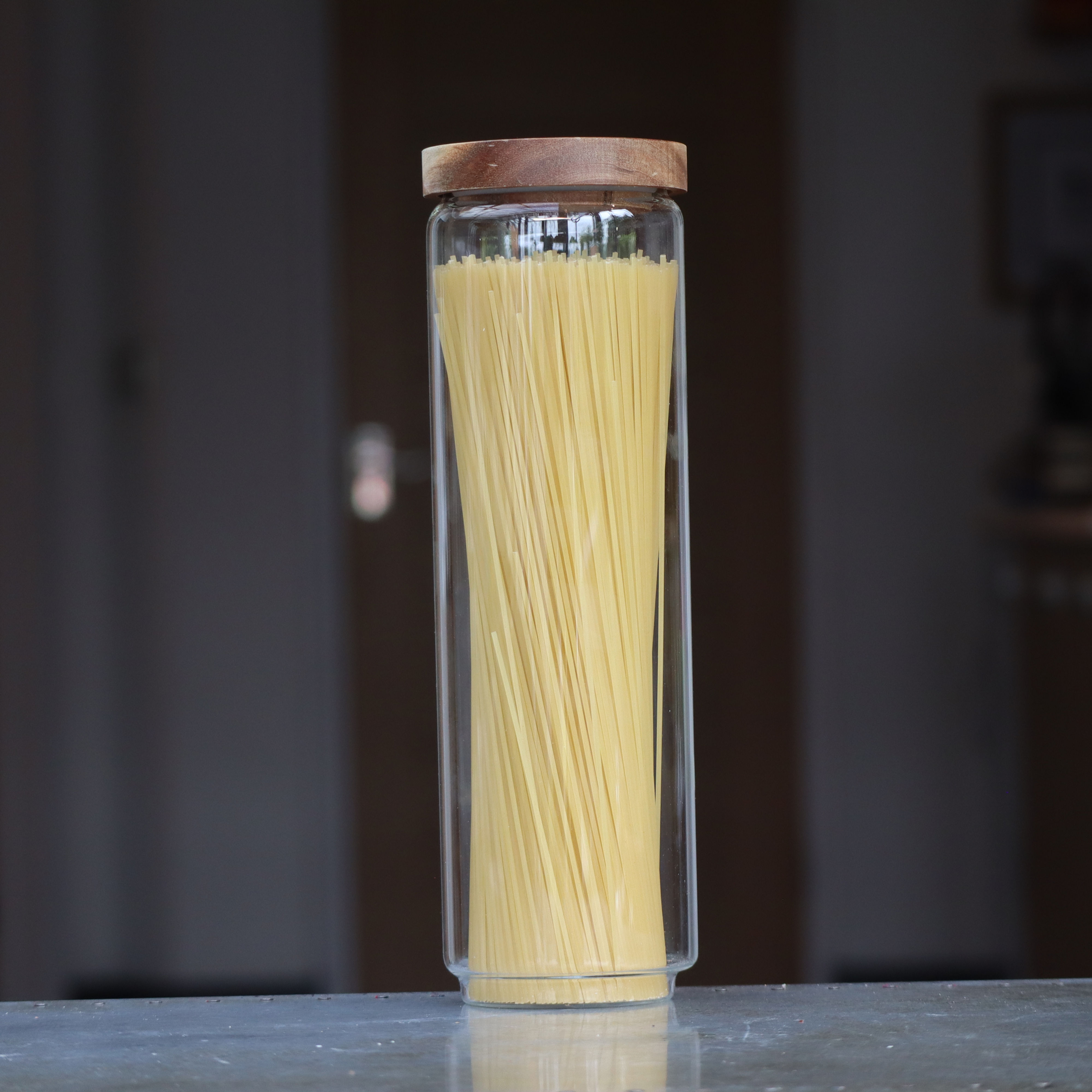 Set of 2 Tall Glass 1550ml Pantry Storage Jars