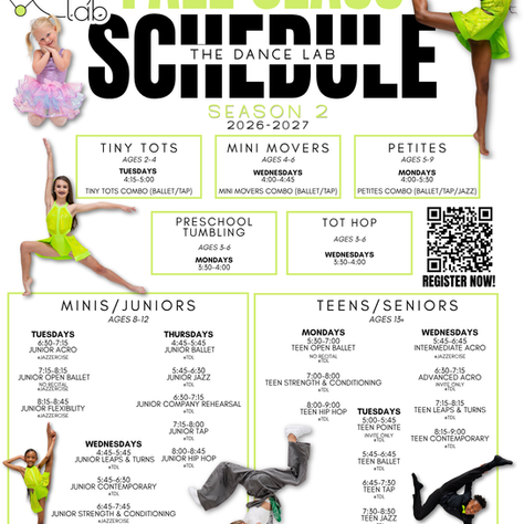 FALL CLASS SCHEDULE