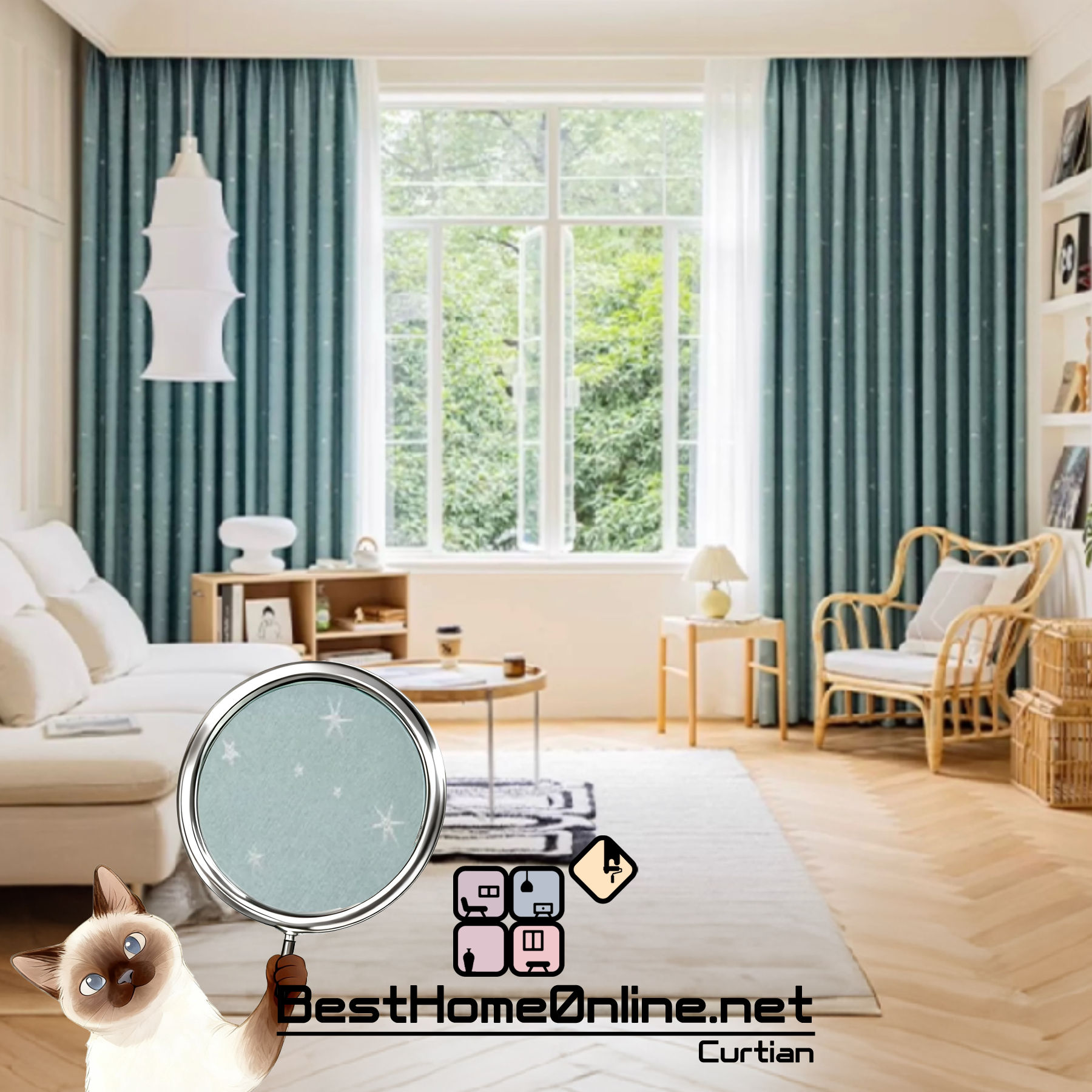 合成纖維 藍彗星 物理遮光布 | 香港酒店風奢華窗簾定制