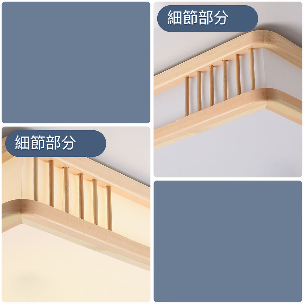 縮圖：原木造型 中號方枋 木藝貼頂燈 包送貨安裝 半年保養