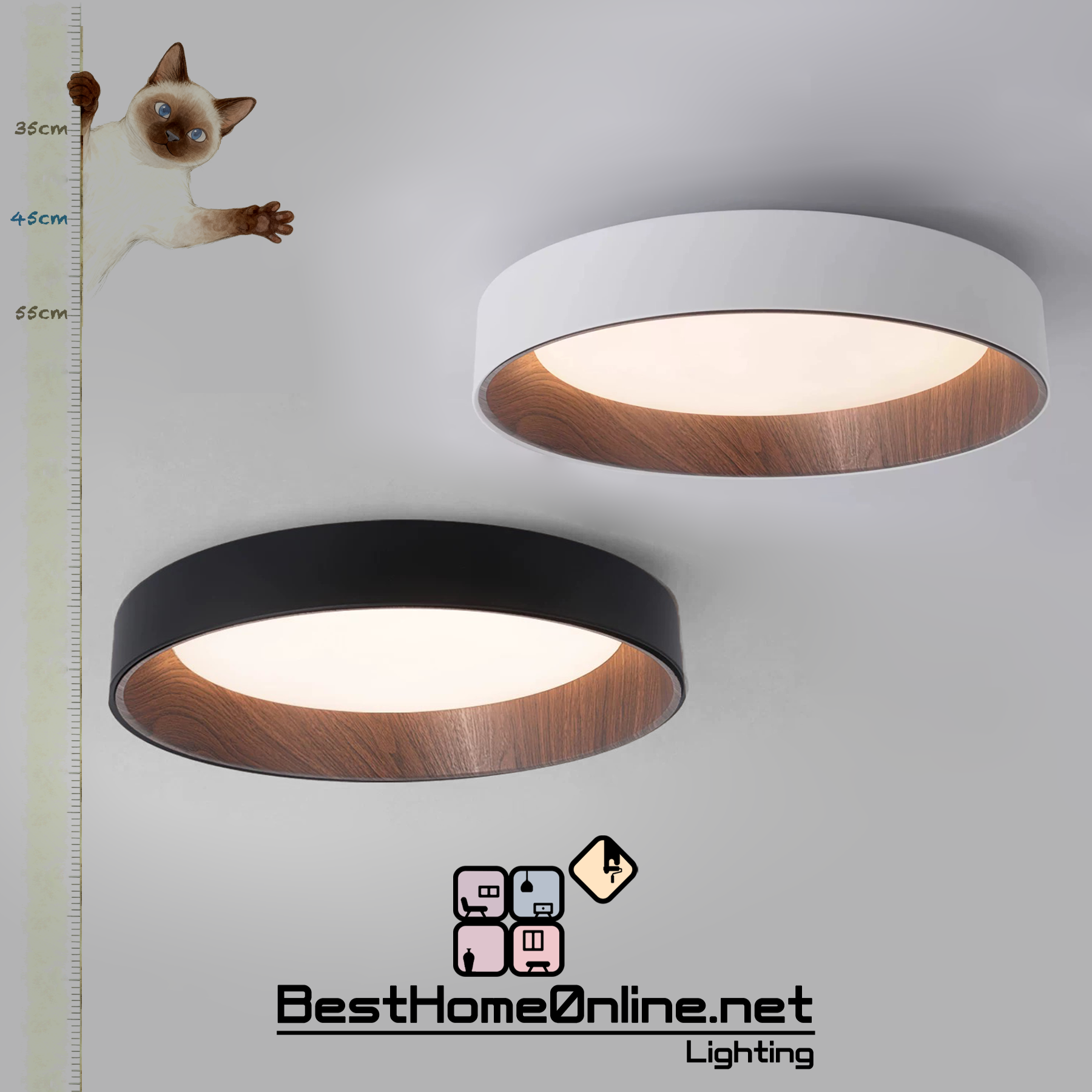 鐵藝燈體 木盤四十五 胡桃 精品貼頂燈 香港包送貨安裝 半年保養 | 香港陽台氛圍LED燈串安裝