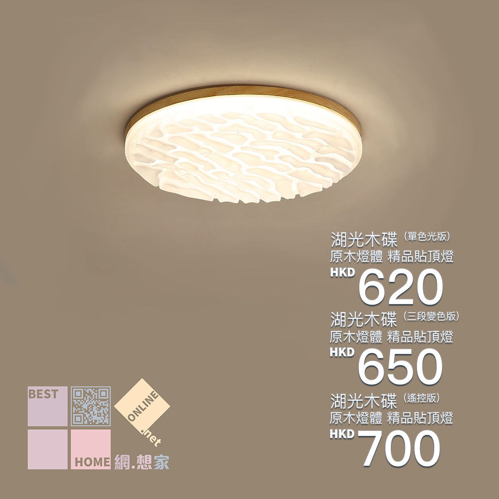 原木造型 湖光木碟 精品貼頂燈 包送貨安裝 半年保養