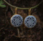 Close-up of Blue White Greece Tiles Earrings Lever Back Beach Resort Wear