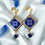 Thumbnail: Image of Blue White Azulejo Goa Tiles Earrings Santorini Beach Vacation Wear for Women