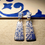 Thumbnail: A closeup image of Portugal Azulejo Tiles Clay Earrings Handmade Goa Jewellery Resort Wear