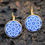 Thumbnail: Closeup of Blue White Tiles Earrings Lever Back Indo-Portuguese Goa Outfit Beach Fashion