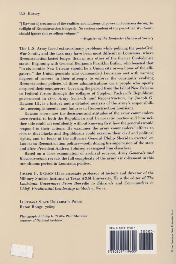 Thumbnail: Army Generals and Reconstruction: Louisiana, 1862-1877