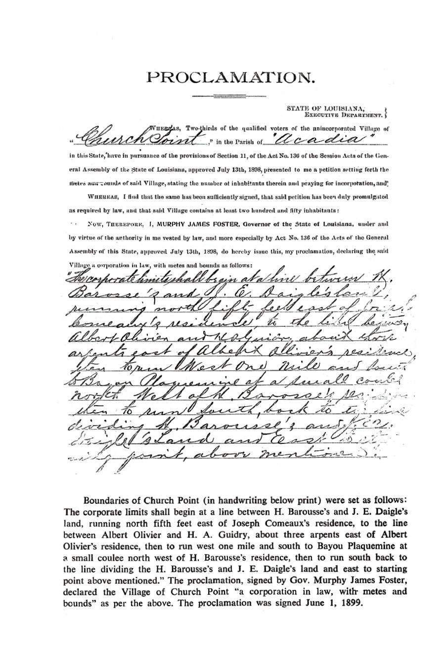 Thumbnail: The History of Church Point, Louisiana, 1800-1973