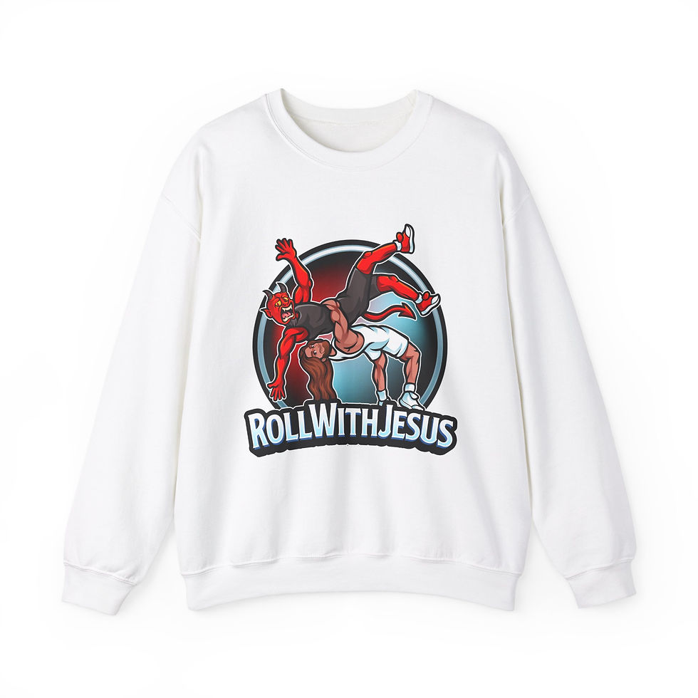 Thumbnail: Wrestling- Roll with Jesus Crewneck - Style 1