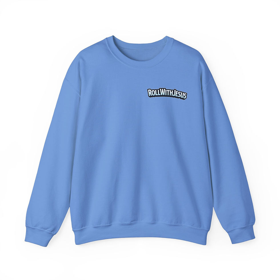Thumbnail: Jiu Jitsu- Roll with Jesus Crewneck Sweatshirt - Style 2