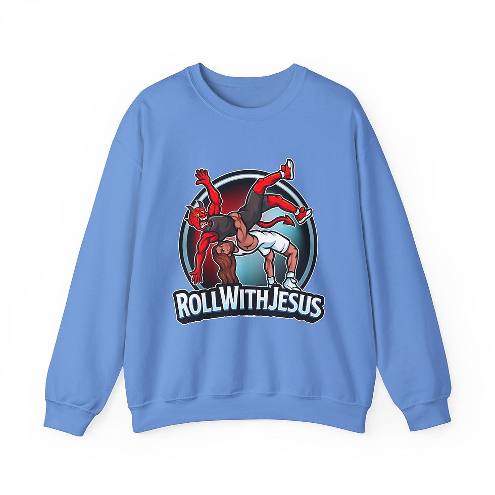Thumbnail: Wrestling- Roll with Jesus Crewneck - Style 1