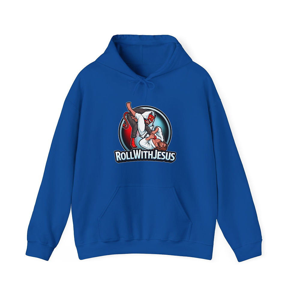 Thumbnail: Jiu Jitsu- Roll with Jesus Hoodie - Style 1
