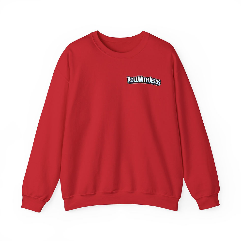 Thumbnail: Jiu Jitsu- Roll with Jesus Crewneck Sweatshirt - Style 2