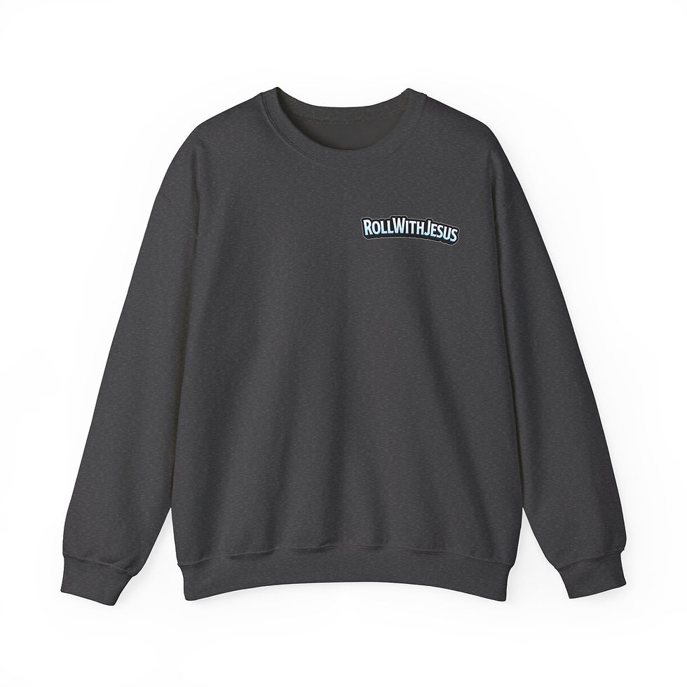 Thumbnail: Jiu Jitsu- Roll with Jesus Crewneck Sweatshirt - Style 2