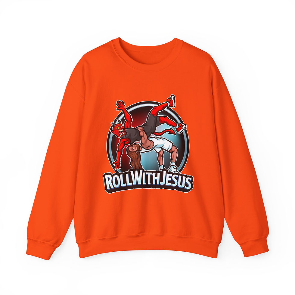 Thumbnail: Wrestling- Roll with Jesus Crewneck - Style 1