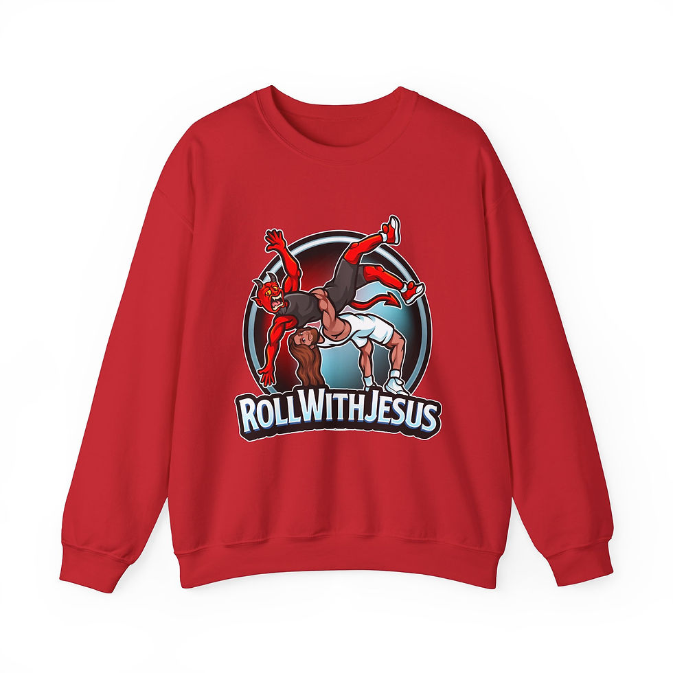 Thumbnail: Wrestling- Roll with Jesus Crewneck - Style 1