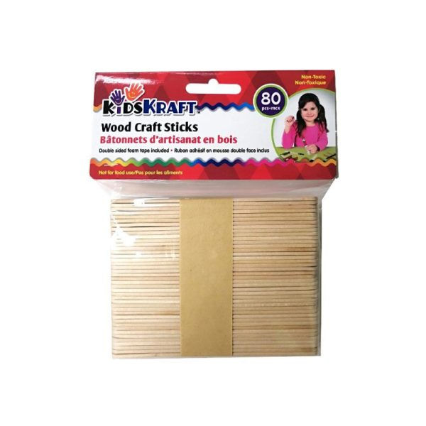 Bâtonnets d'artisanat en bois (80)
