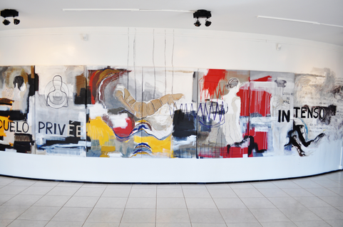 Sem título, 2012, acrílica sobre tela (6 painéis de 130 x 90cm)