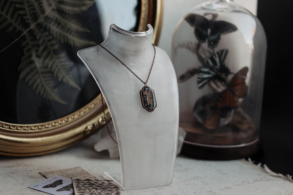 Thumbnail: “The Deer” Handpainted Clay Necklace 
