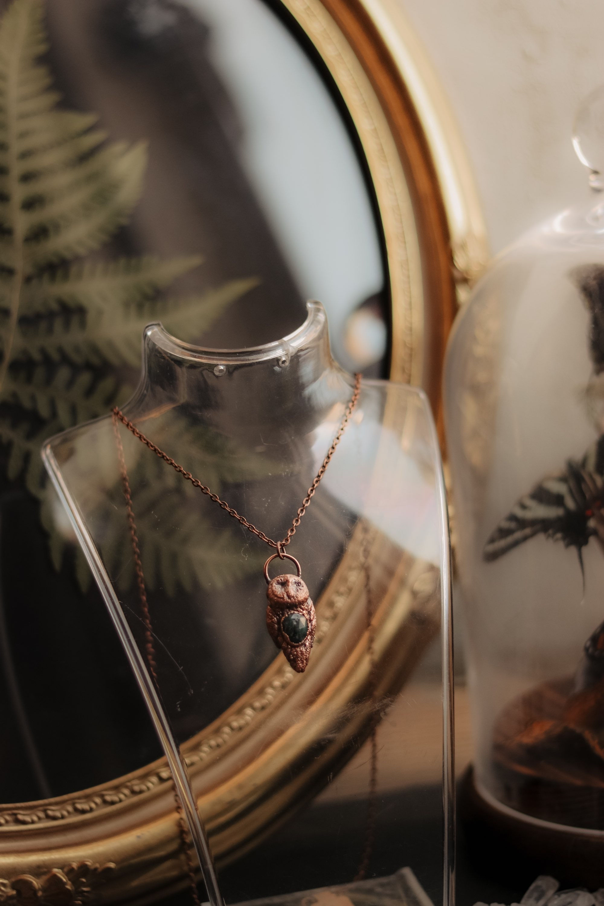 Emerald Owl Necklace 