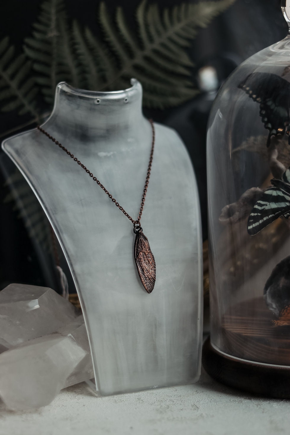 Thumbnail: Copper Cicada Wing Necklace 