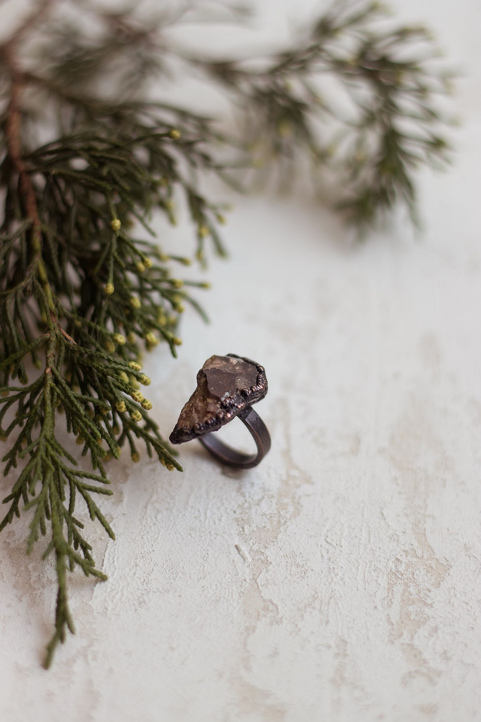 Thumbnail: Size 5 Smokey Quartz Ring