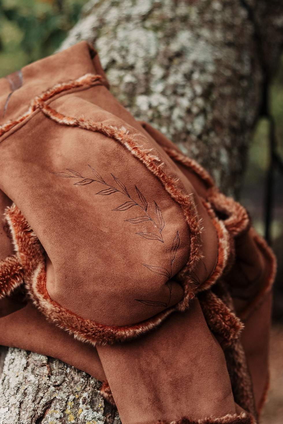 Thumbnail: Size Small Faux Suede Crow Coat 
