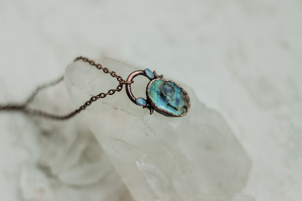 Thumbnail: Labradorite & Opal Moon Necklace 