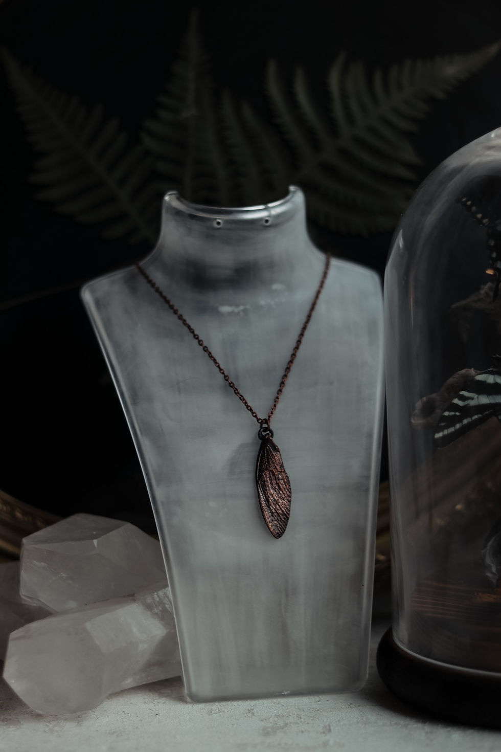 Thumbnail: Copper Cicada Wing Necklace 