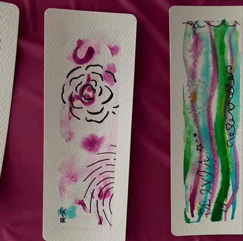 atelier de fabrication de marque page à l'aquarelle pour la Saint-Valentin avec l'artiste peintre Lise Roy