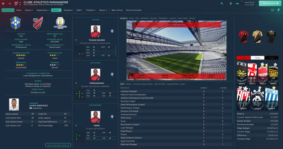 DF11 facepack squad screen in Football Manager 2024 with custom database