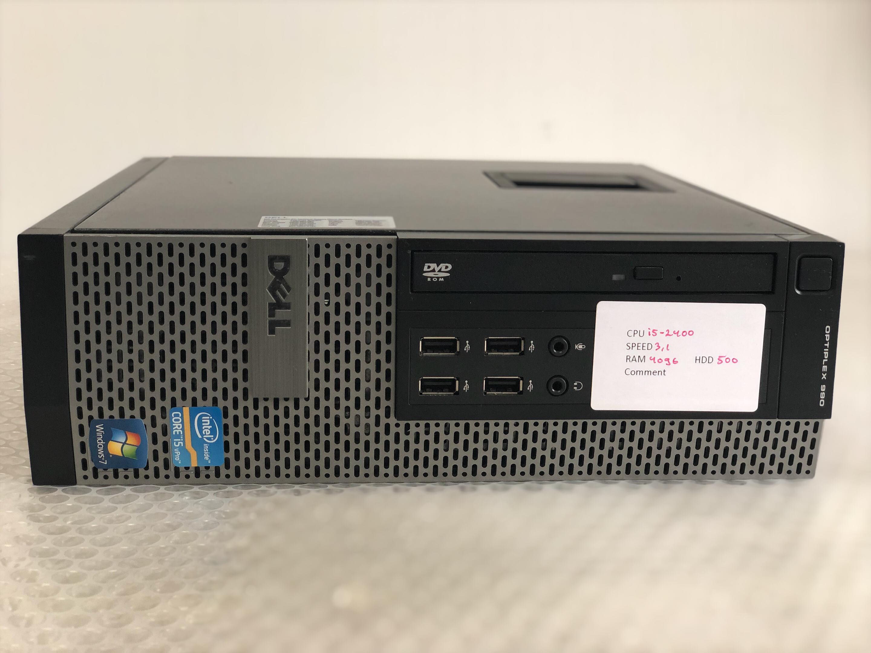 Dell Optiplex 990 Intel Core i5-2400 3.1Ghz/4096M/500GB/DVD/Win 10