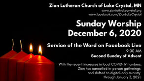 December 6 Online Resources for Worship