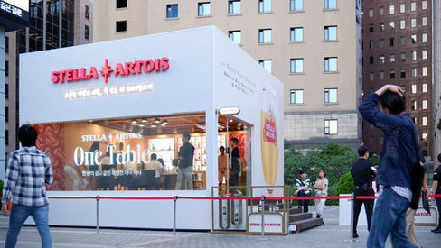 [ STELLA ARTOIS_One table Pop up booth ]