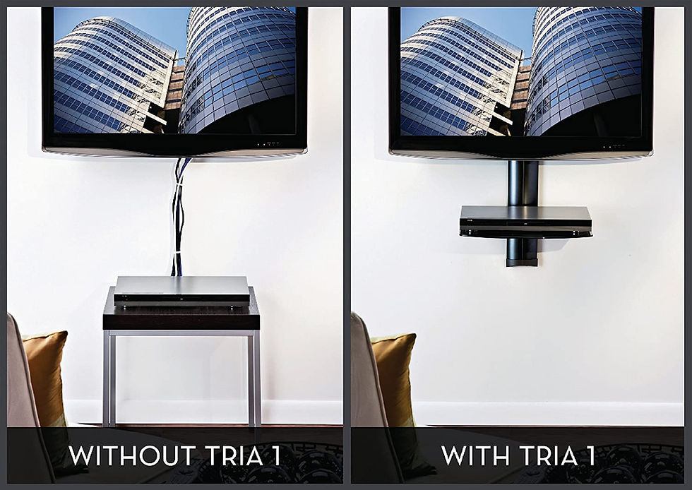Thumbnail: Omnimount Tria 1 B 1-Shelf Wall Furniture - BlackDark Glass