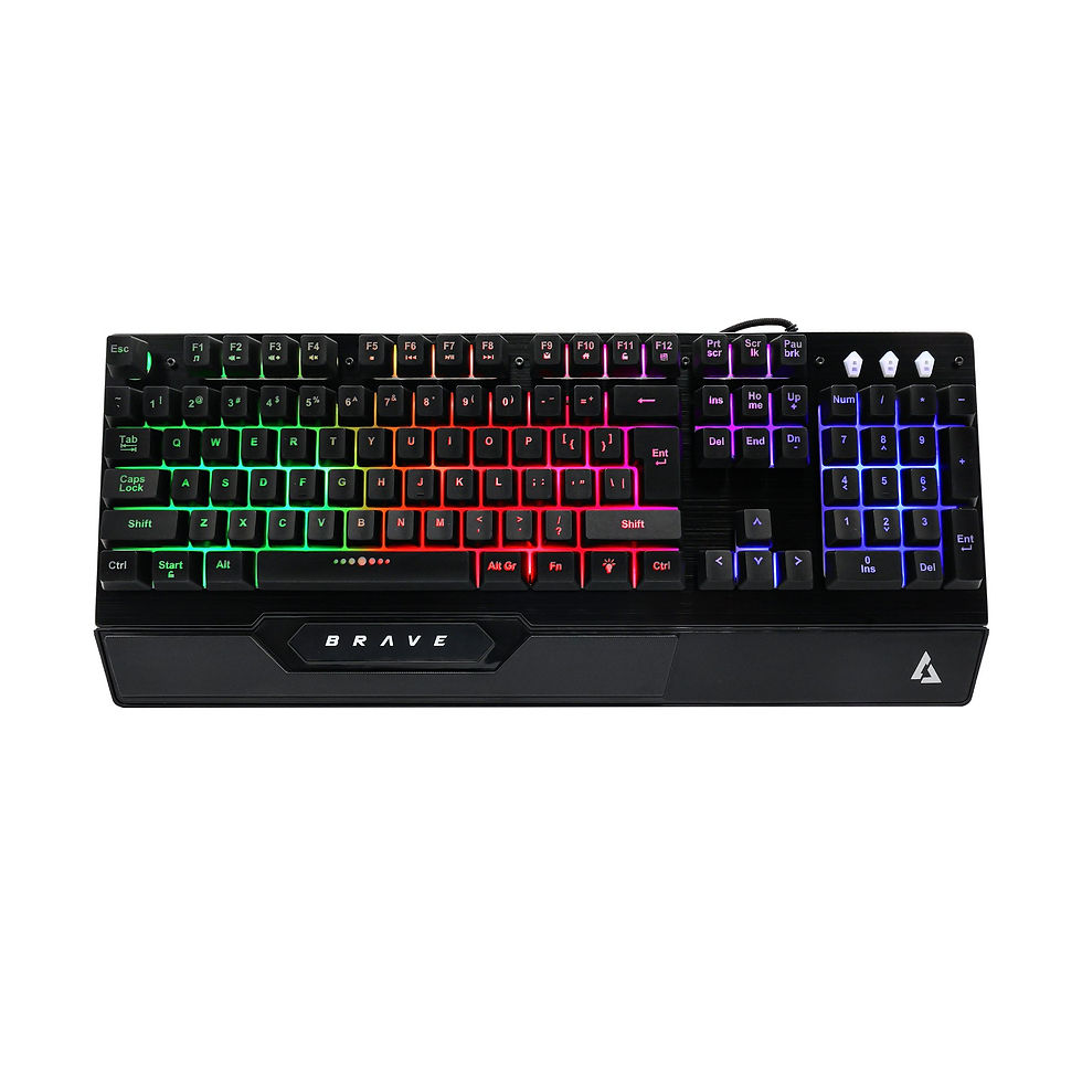 Thumbnail: Unno BRAVE BRV84 - KEYBOARD, MOUSE & MOUSE PAD COMBO FOR GAMING KB6784BK